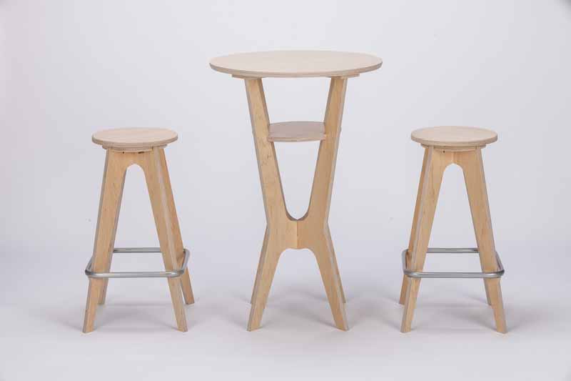 OTX Portable Table and Chairs -- Natural 